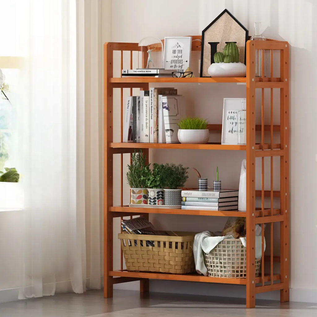 Minimalist Adjustable Vertical Open Back Wooden Bookshelves