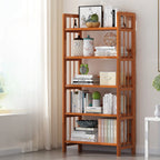 Minimalist Adjustable Vertical Open Back Wooden Bookshelves