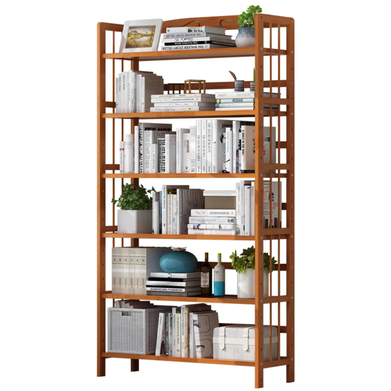 Minimalist Adjustable Vertical Open Back Wooden Bookshelves