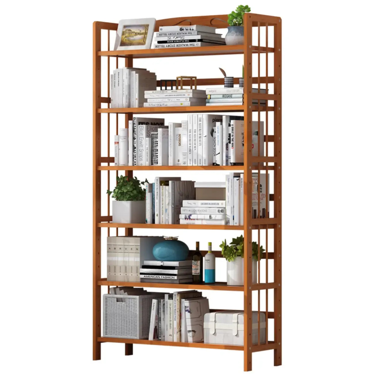 Minimalist Adjustable Vertical Open Back Wooden Bookshelves