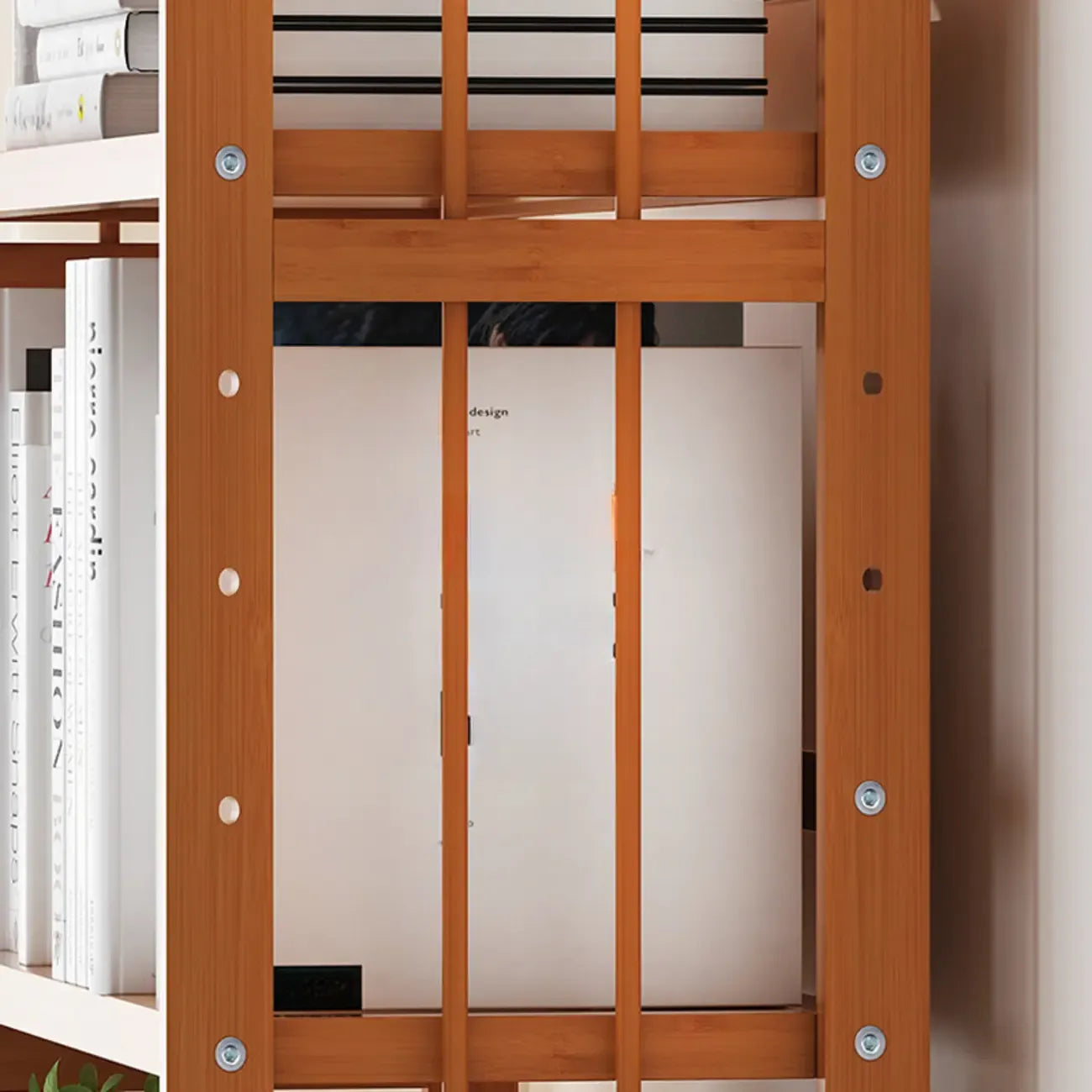 Minimalist Adjustable Vertical Open Back Wooden Bookshelves