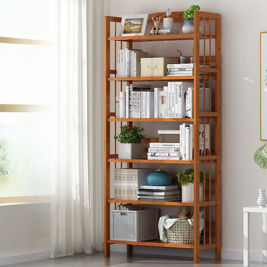 Minimalist Adjustable Vertical Open Back Wooden Bookshelves