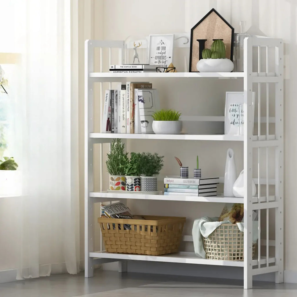 Minimalist Adjustable Vertical Open Back Wooden Bookshelves