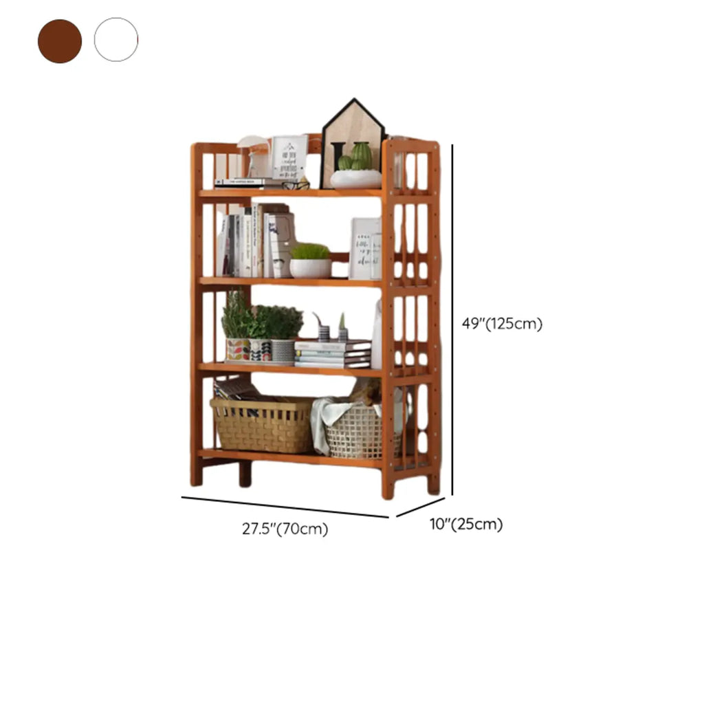 Minimalist Adjustable Vertical Open Back Wooden Bookshelves