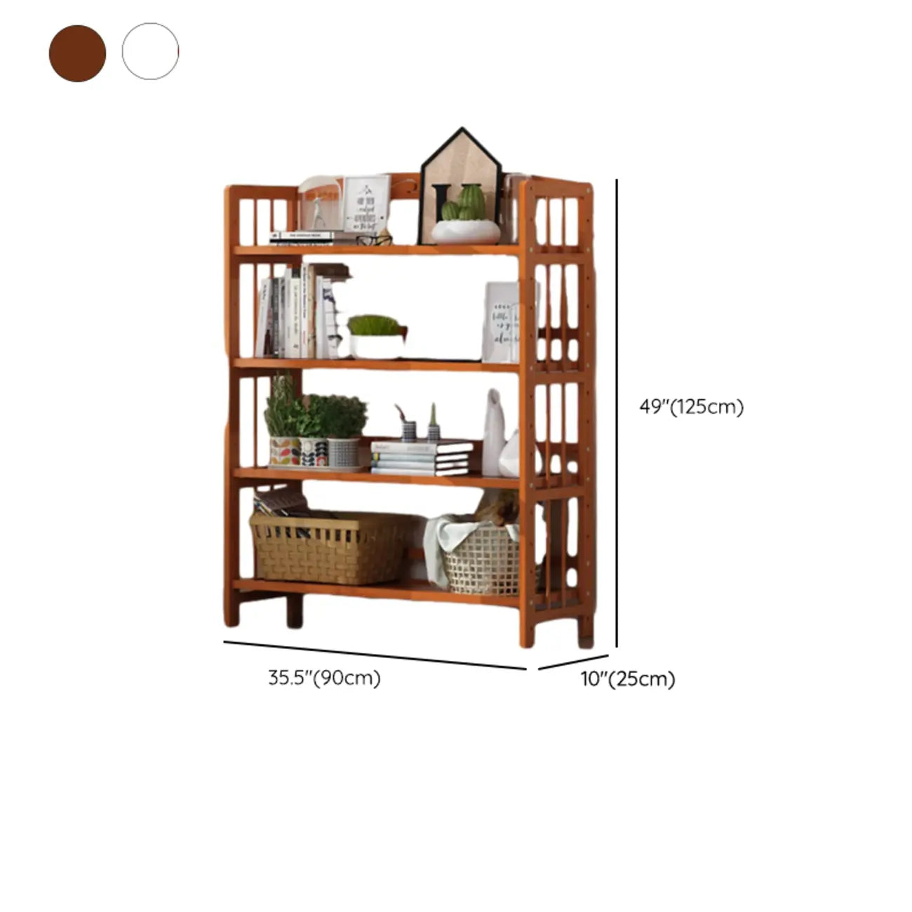 Minimalist Adjustable Vertical Open Back Wooden Bookshelves