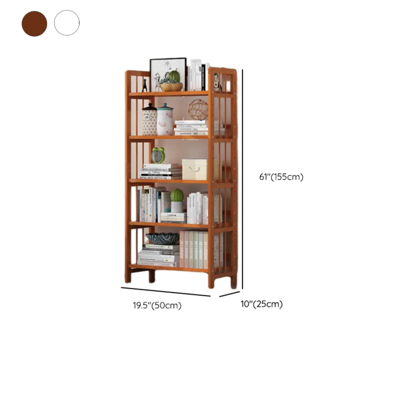 Minimalist Adjustable Vertical Open Back Wooden Bookshelves