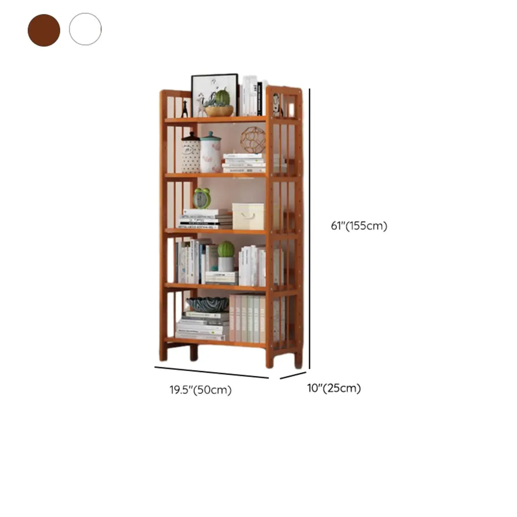 Minimalist Adjustable Vertical Open Back Wooden Bookshelves