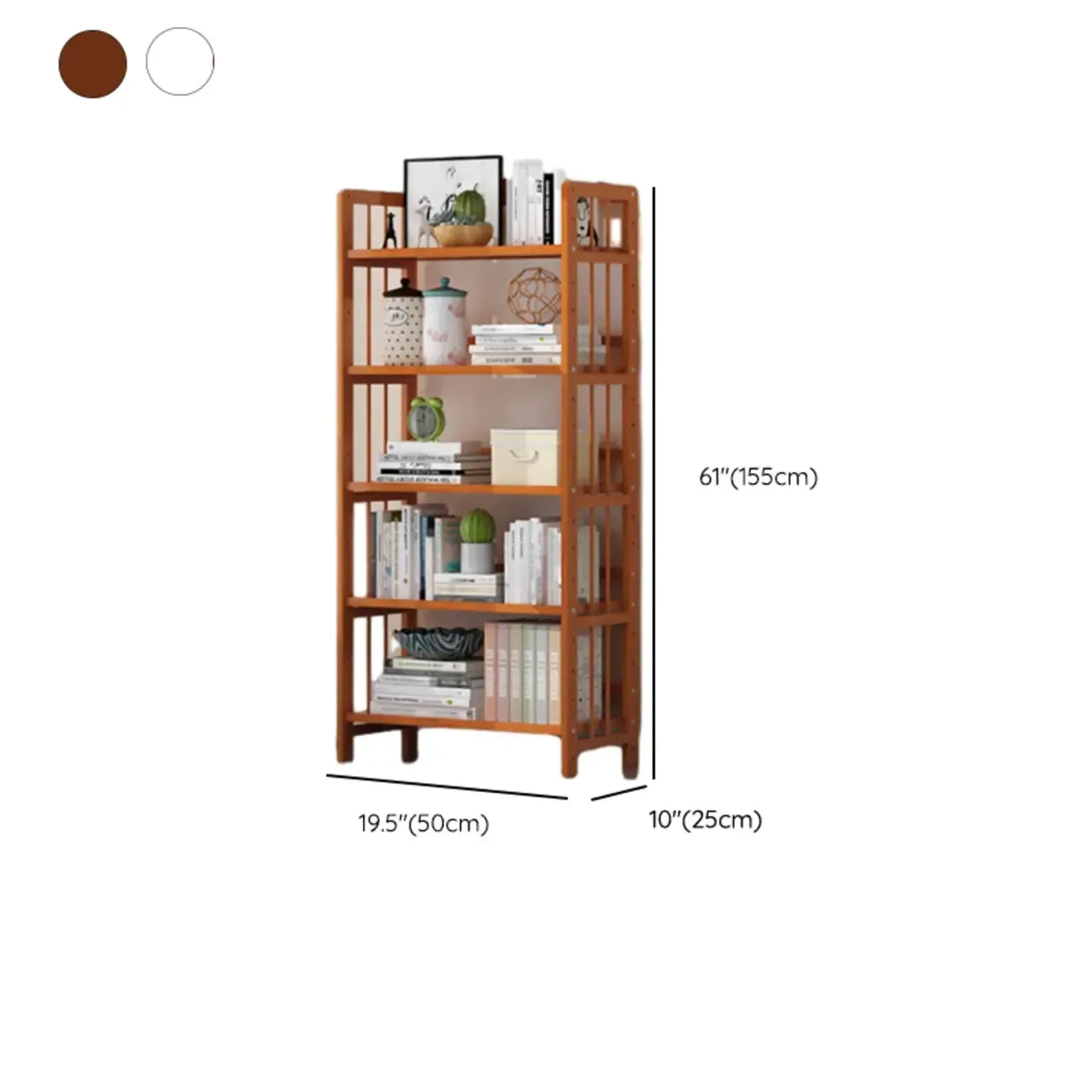 Minimalist Adjustable Vertical Open Back Wooden Bookshelves
