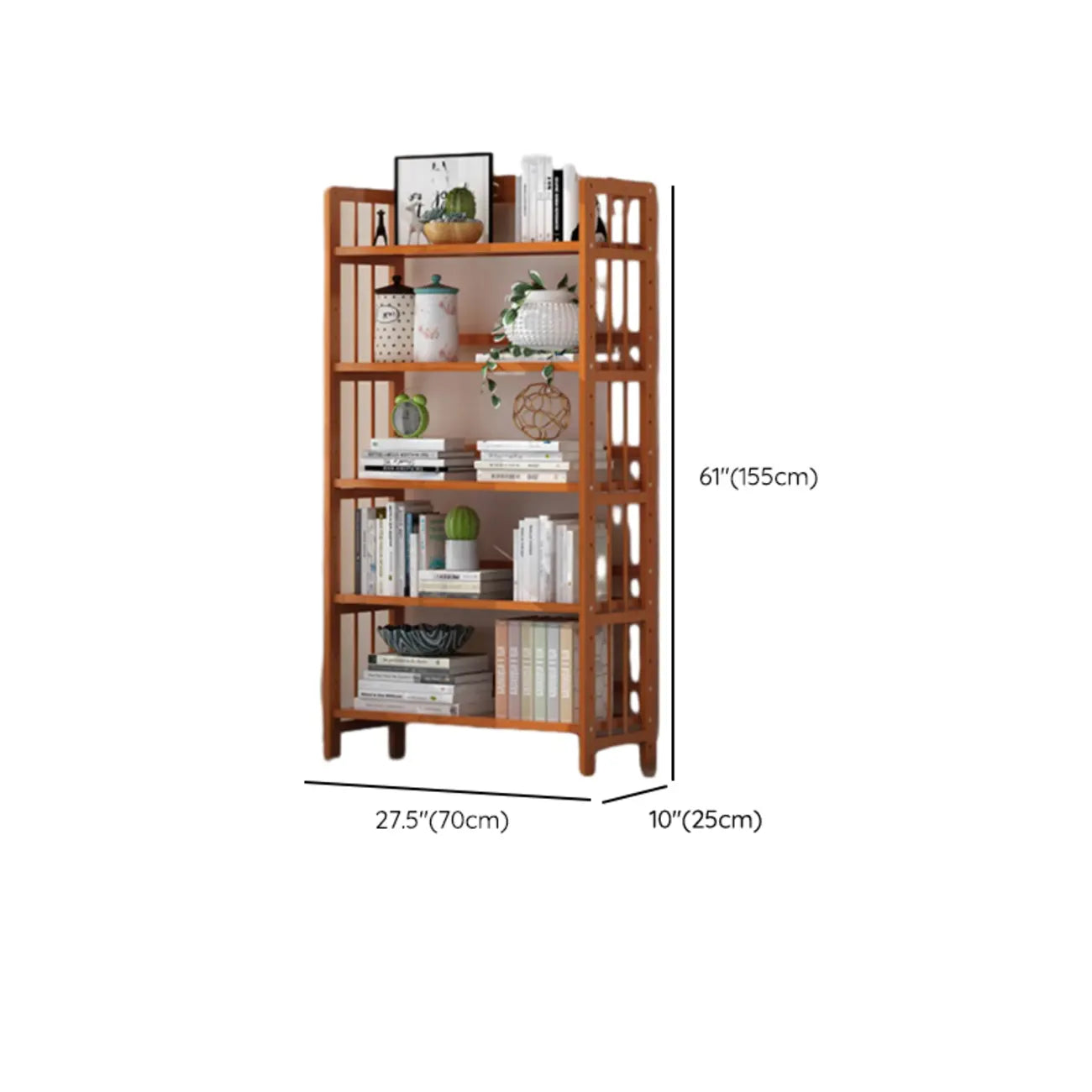 Minimalist Adjustable Vertical Open Back Wooden Bookshelves