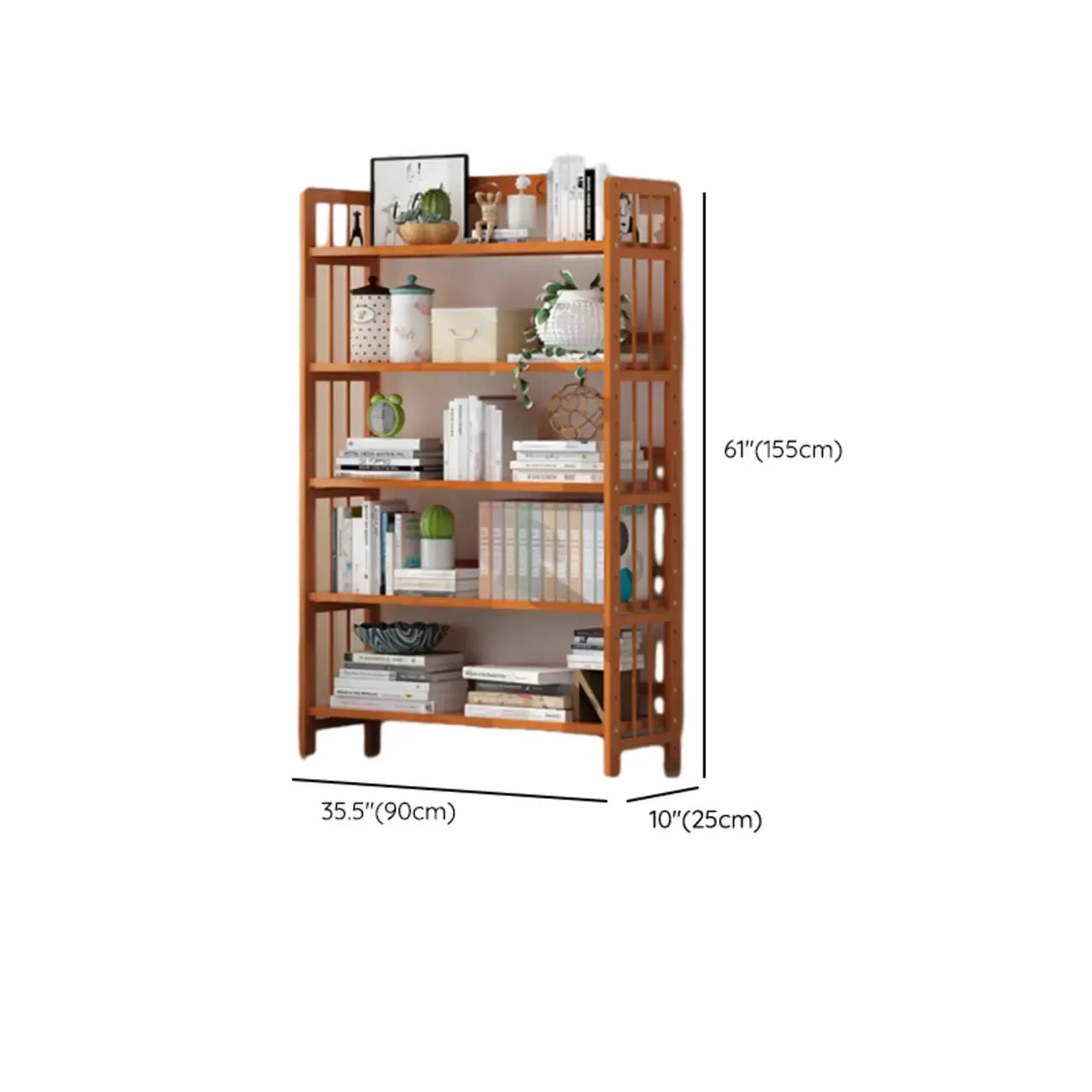 Minimalist Adjustable Vertical Open Back Wooden Bookshelves