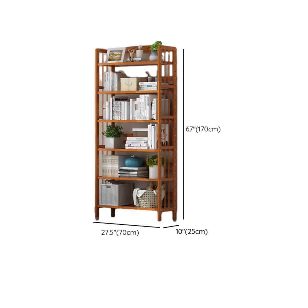 Minimalist Adjustable Vertical Open Back Wooden Bookshelves