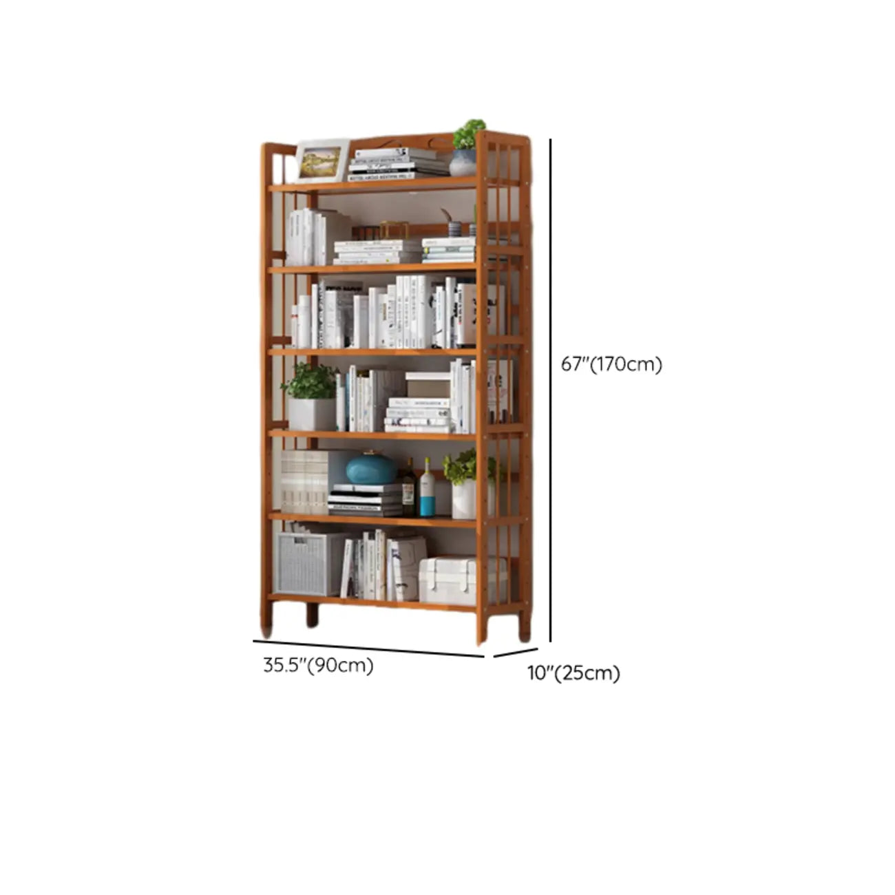 Minimalist Adjustable Vertical Open Back Wooden Bookshelves