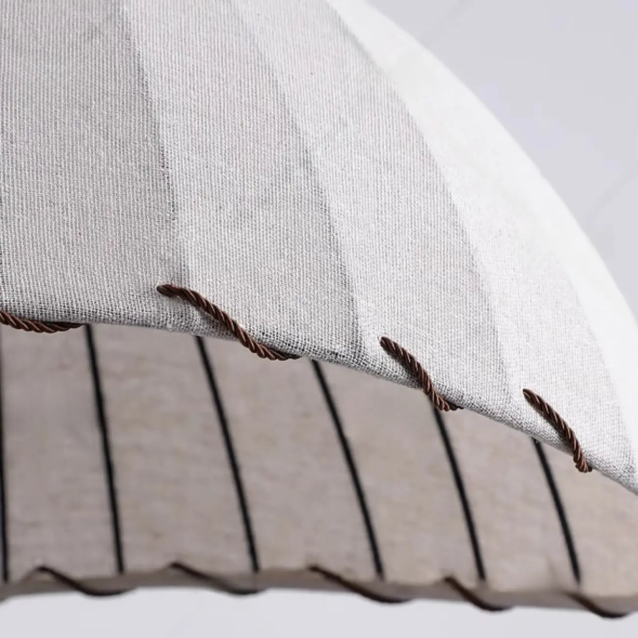 Dome-Shape White Fabric Rope Pendant Light Residential Use