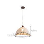 Dome-Shape White Fabric Rope Pendant Light Residential Use