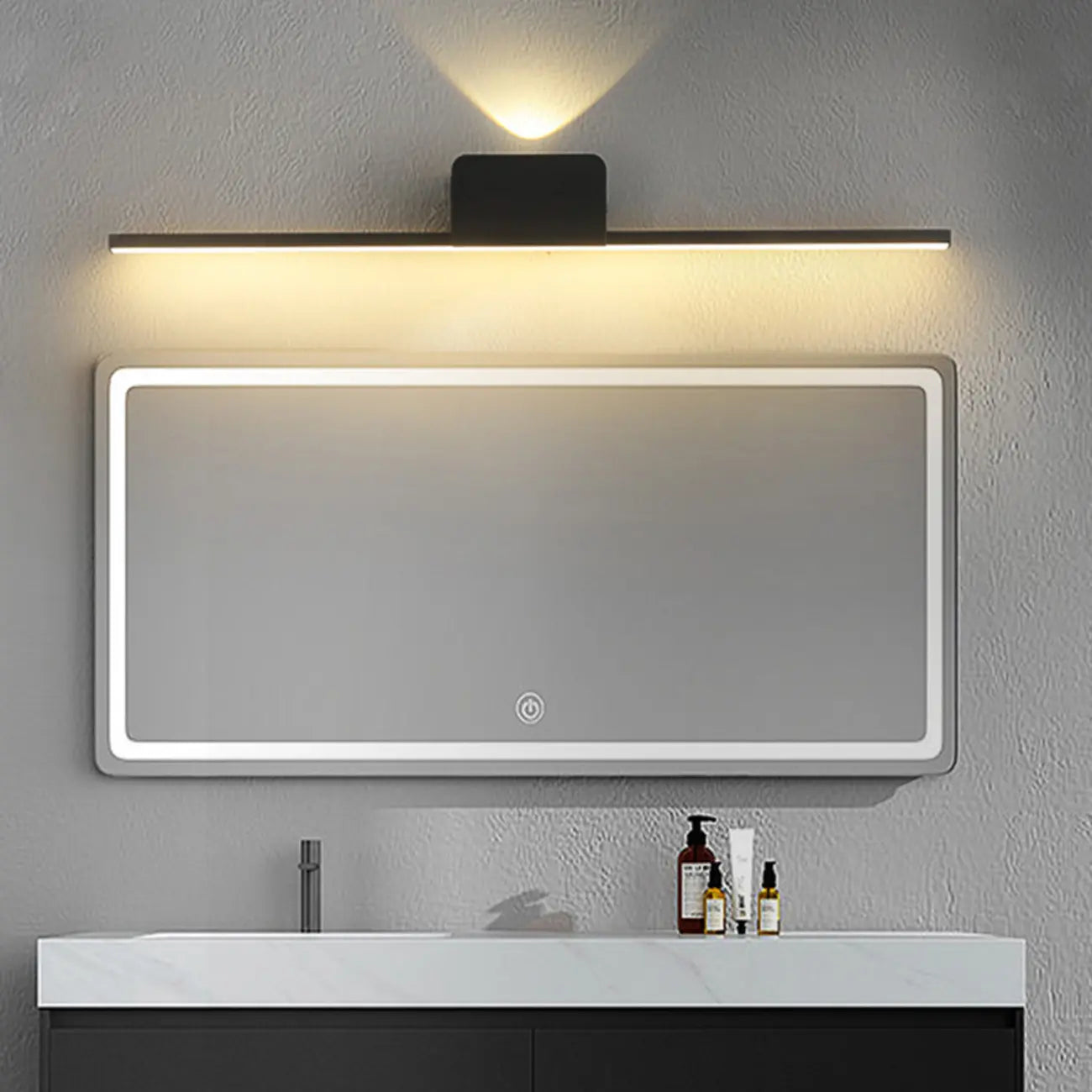 2-Light Black Cast Iron Vanity Lights for Bathroom