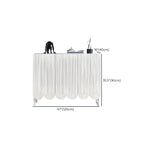 Modern White Wood Scalloped Adjustable Shelves Cabinet