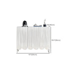 Modern White Wood Scalloped Adjustable Shelves Cabinet