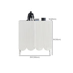 Modern White Wood Scalloped Adjustable Shelves Cabinet