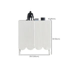 Modern White Wood Scalloped Adjustable Shelves Cabinet