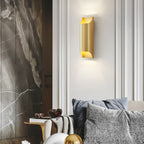 2-Light Copper LED Wall Lamp in Gold/Black Finish