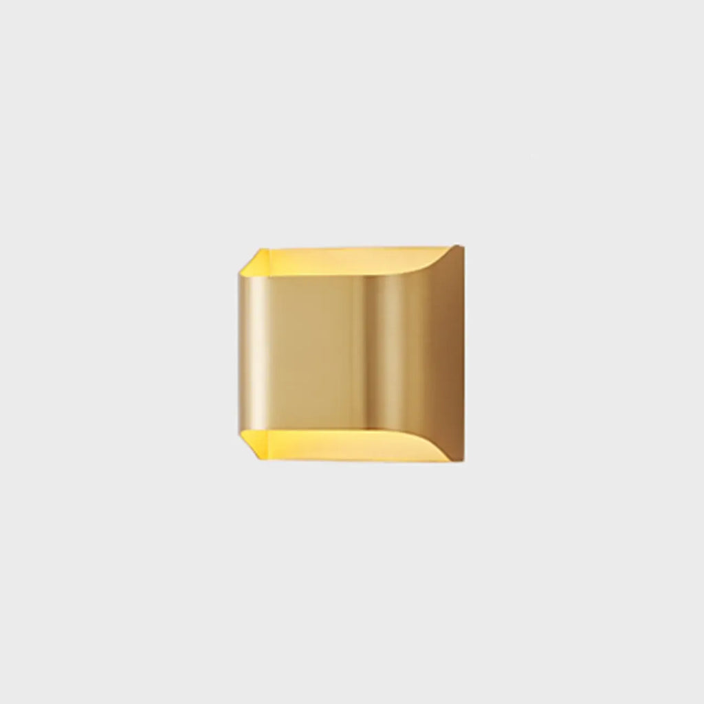 2-Light Copper LED Wall Lamp in Gold/Black Finish