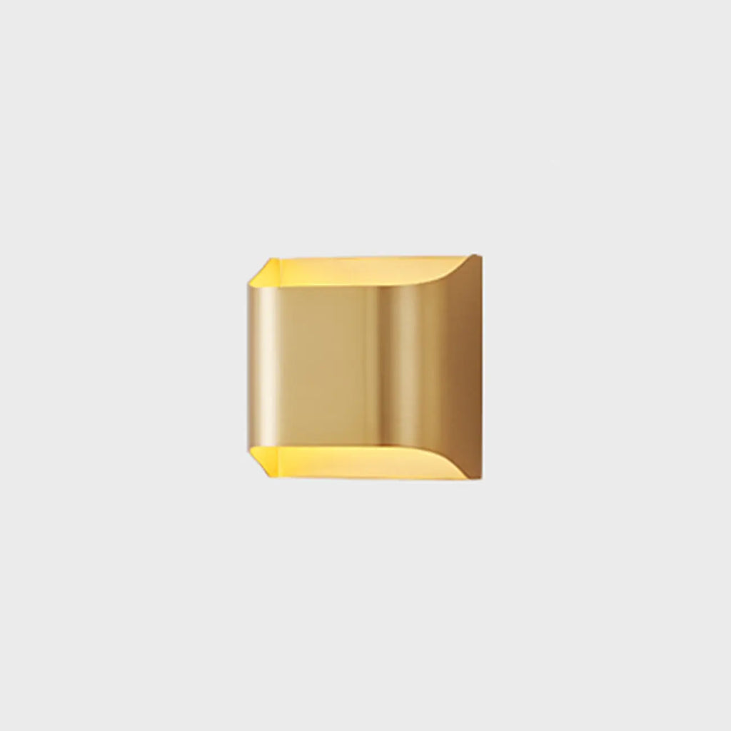 2-Light Copper LED Wall Lamp in Gold/Black Finish