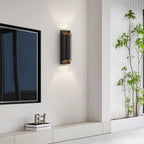 2-Light Copper LED Wall Lamp in Gold/Black Finish