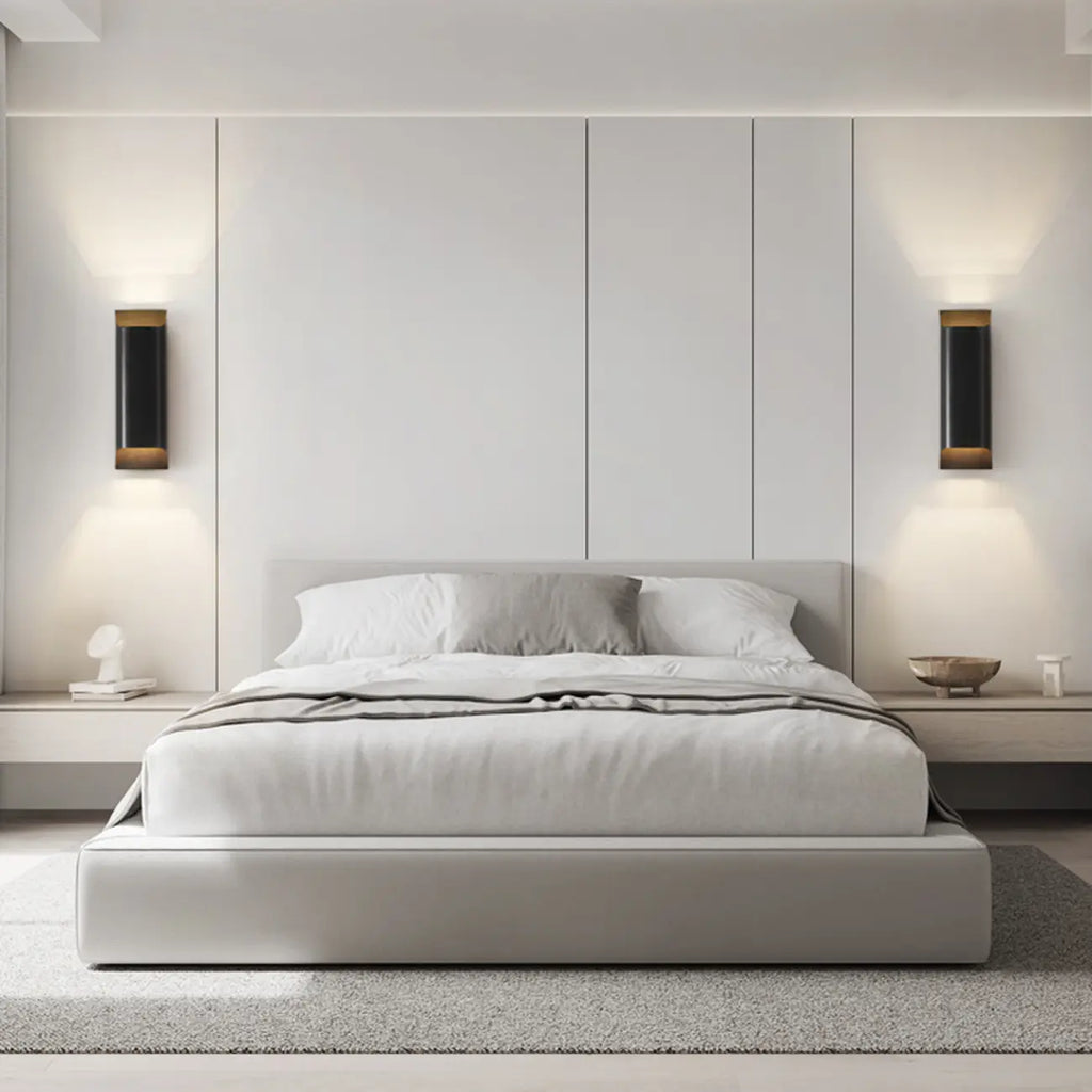 2-Light Copper LED Wall Lamp in Gold/Black Finish