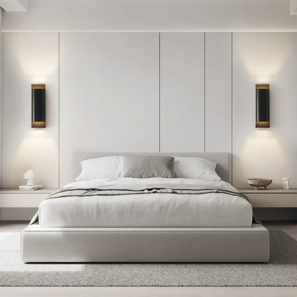 2-Light Copper LED Wall Lamp in Gold/Black Finish