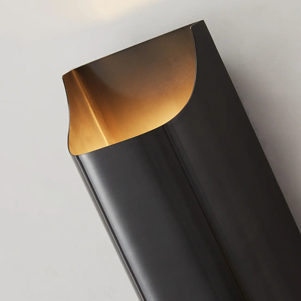 2-Light Copper LED Wall Lamp in Gold/Black Finish