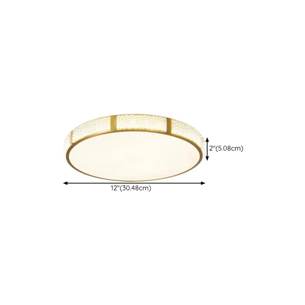 Elegant Gold Round LED Flush Mount Ceiling Light