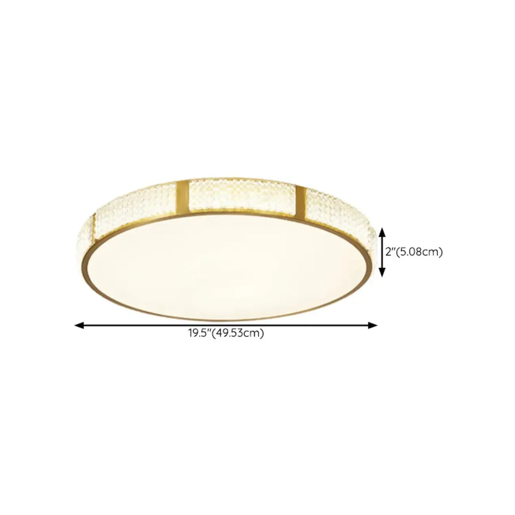 Elegant Gold Round LED Flush Mount Ceiling Light