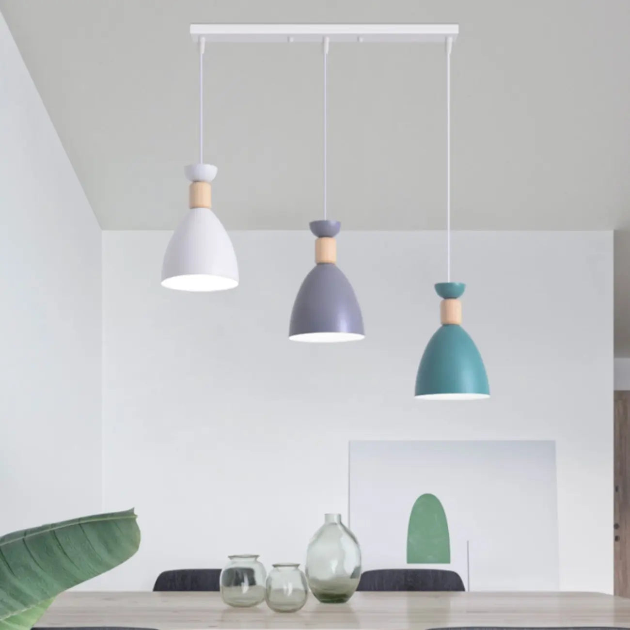 3-Light Modern Metal Cone Island Pendant Light for Kitchen