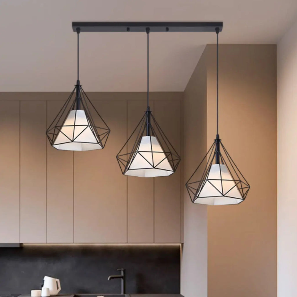 3-Light Modern Metal Cone Island Pendant Light for Kitchen