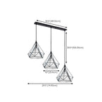 3-Light Modern Metal Cone Island Pendant Light for Kitchen