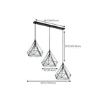 3-Light Modern Metal Cone Island Pendant Light for Kitchen