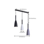 3-Light Modern Metal Cone Island Pendant Light for Kitchen