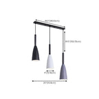 3-Light Modern Metal Cone Island Pendant Light for Kitchen