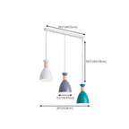 3-Light Modern Metal Cone Island Pendant Light for Kitchen