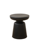 Simple Red Round End Table with Drum Base