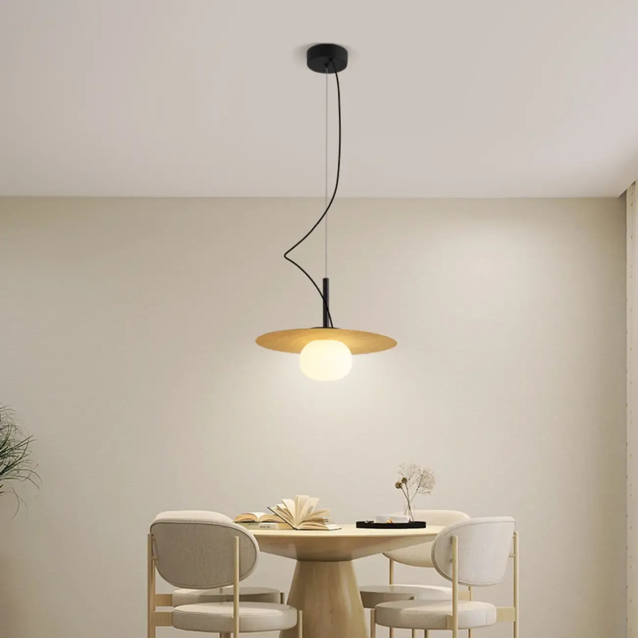 Elegant Modern White Resin Pendant Light for Dining Island