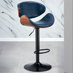 Bucket Adjustable Swivel Leather Bar Stools