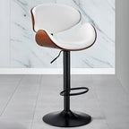 Bucket Adjustable Swivel Leather Bar Stools