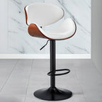 Bucket Adjustable Swivel Leather Bar Stools