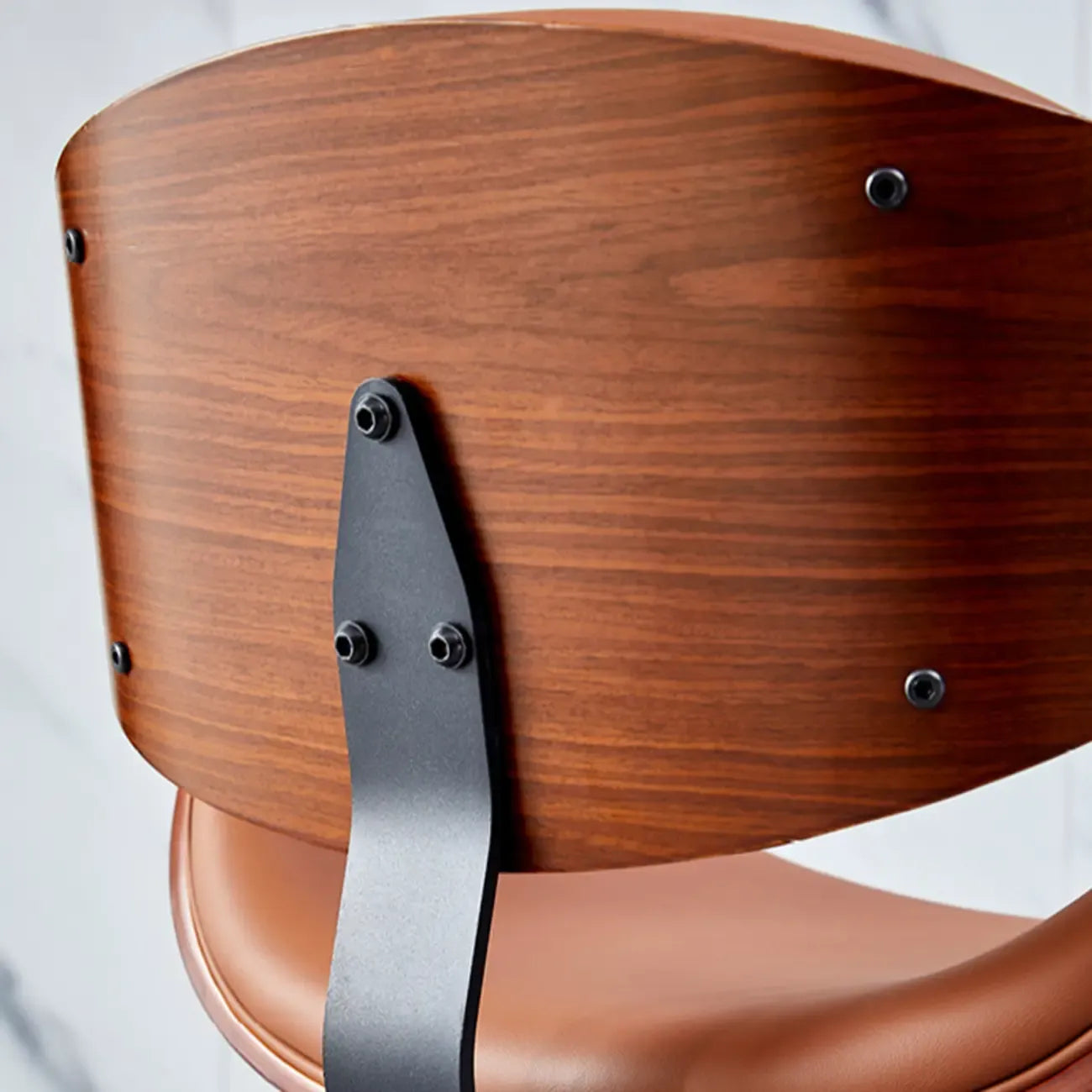 Bucket Adjustable Swivel Leather Bar Stools