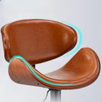 Bucket Adjustable Swivel Leather Bar Stools