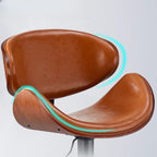 Bucket Adjustable Swivel Leather Bar Stools