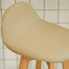 Scandinavian Wood Plush Seat Comfy Design Bar Stool