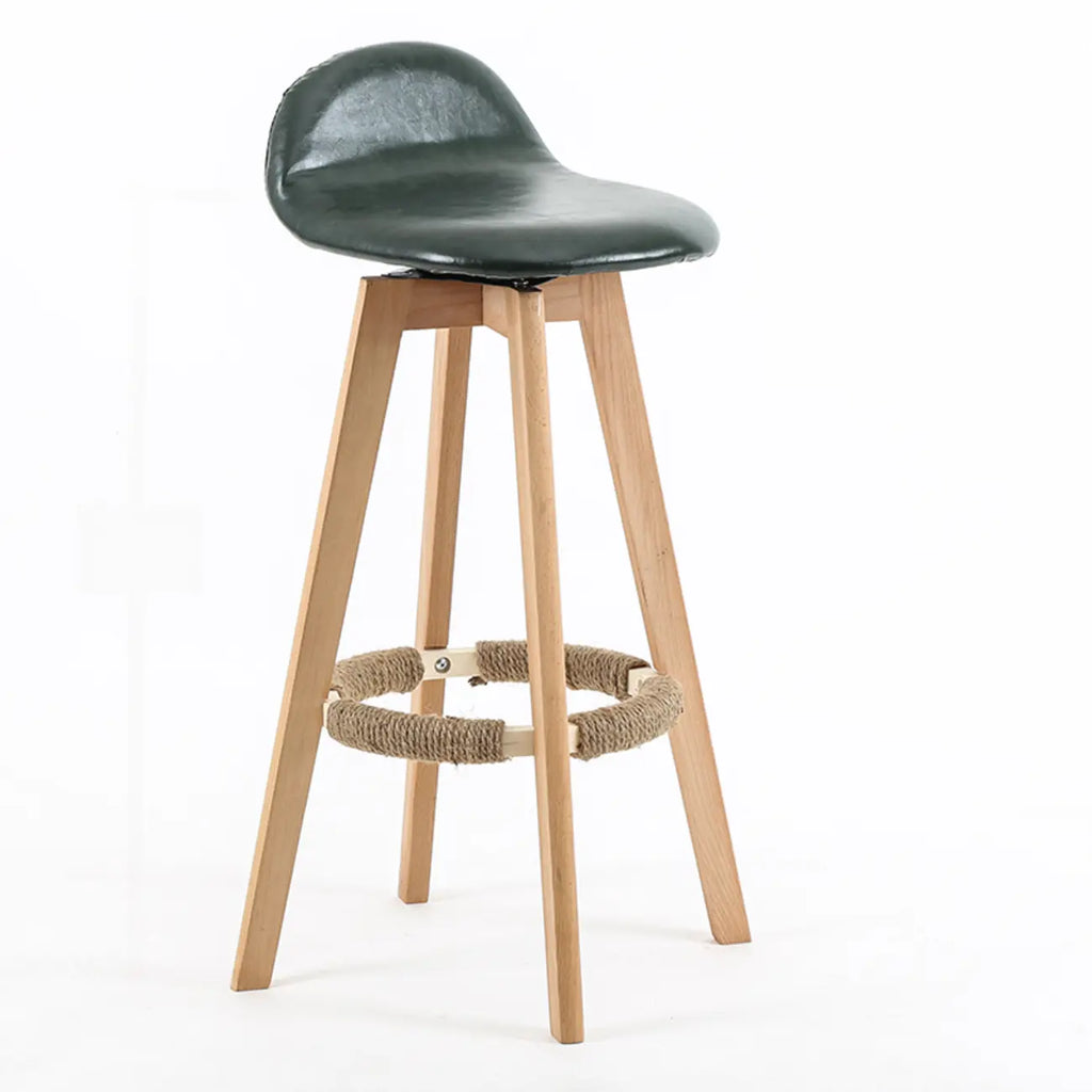 Scandinavian Wood Plush Seat Comfy Design Bar Stool