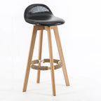 Scandinavian Wood Plush Seat Comfy Design Bar Stool